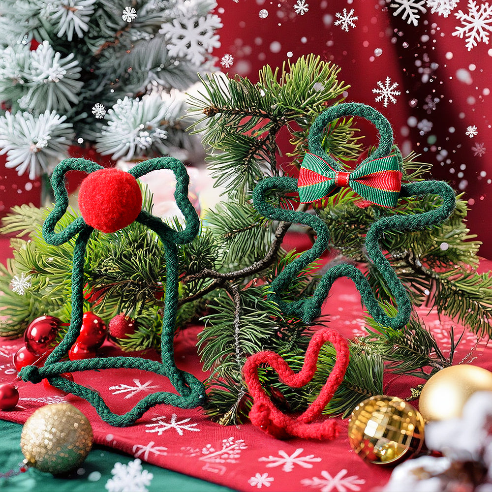 Macrame Kit Wire Christmas Pattern Weaving Kit | Multi-Shape Option | Single/Combined Making | Tabletop Decor | Beginner-Friendly