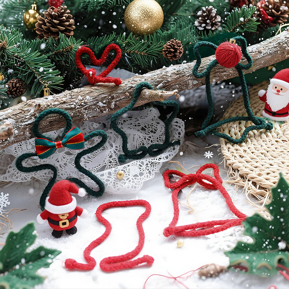 Macrame Kit Wire Christmas Pattern Weaving Kit | Multi-Shape Option | Single/Combined Making | Tabletop Decor | Beginner-Friendly