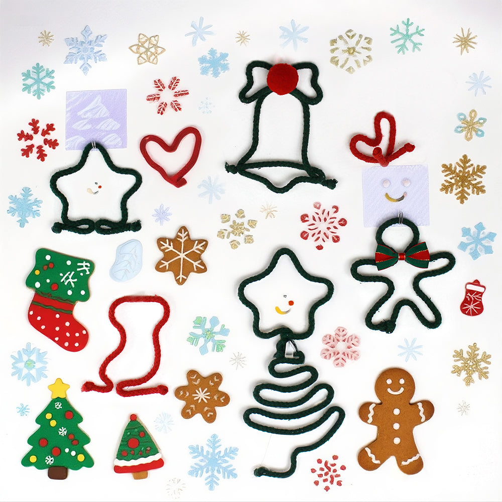 Macrame Kit Wire Christmas Pattern Weaving Kit | Multi-Shape Option | Single/Combined Making | Tabletop Decor | Beginner-Friendly