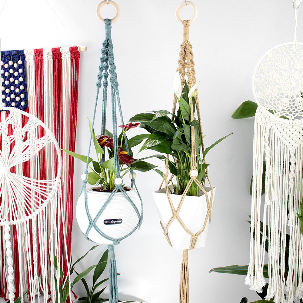 Long Tassel Plant Hanger Weaving Kit Macrame Kit | Plant Net Pocket | Hanging Storage | Handmade Gift | Beginner-Suitable