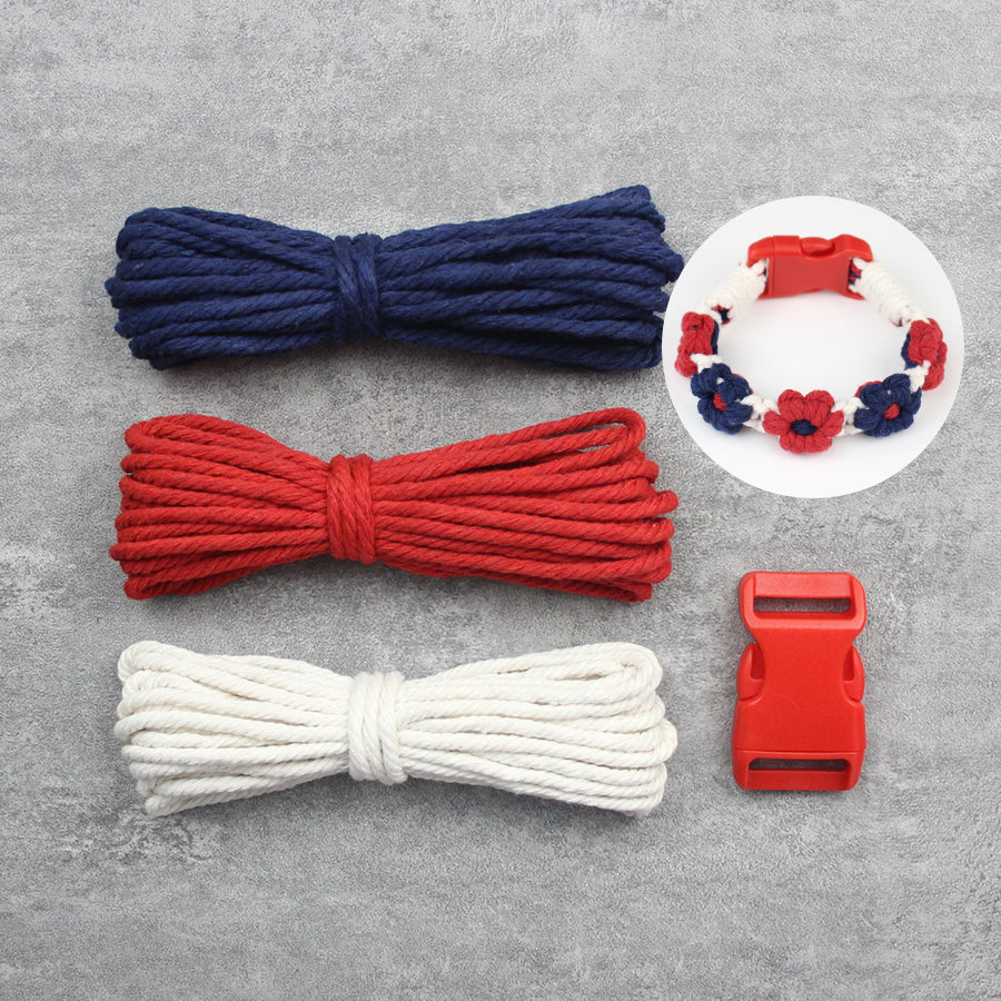 Macrame Kit Daisy Flower Pet Collar Weaving Kit | 3-Color Comfort Match | Adjustable Length | Pet Accessory | Beginner-Friendly