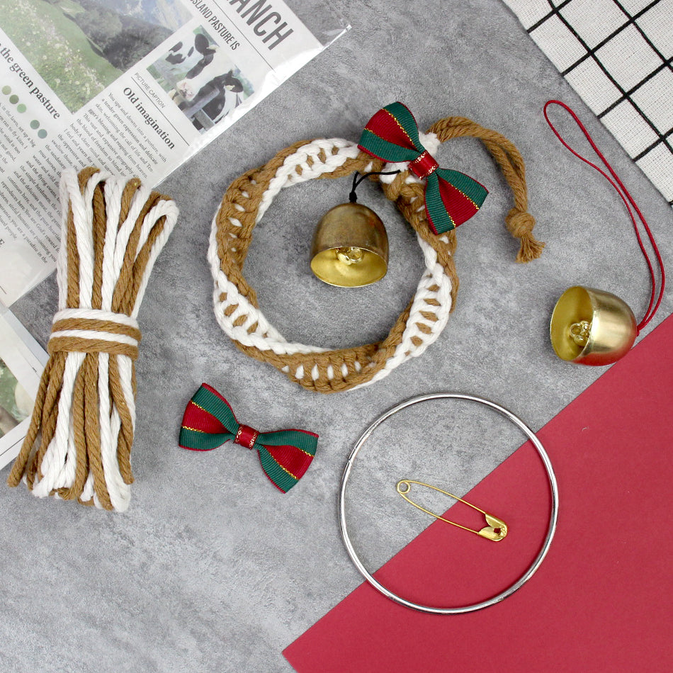 Mini Christmas Wreath Weaving Kit Macrame Kit | Car/Home Use | Holiday DIY Gift | Beginner-Suitable | Multi-Scene Decor