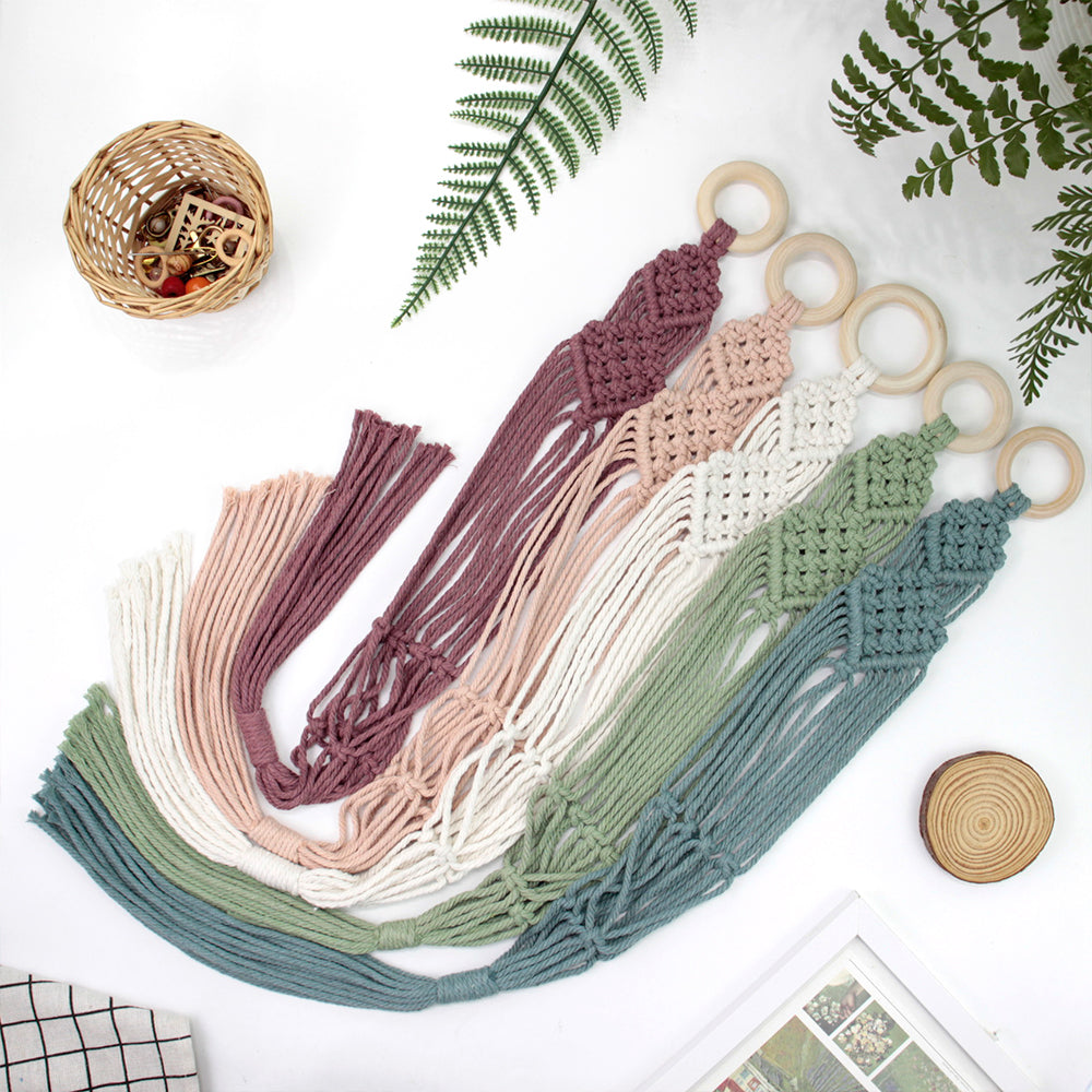 Macrame Kit Long Tassel Small Plant Hanger Weaving Kit | For Small-Medium Pots | Hanging Design | Space-Saving | Beginner-Friendly