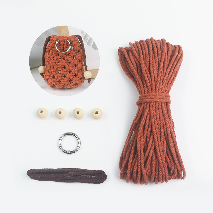 Macrame Kit Drawstring Earphone Bag Weaving Kit | Bohemian Style | Hangable on Big Bags | Beginner-Friendly