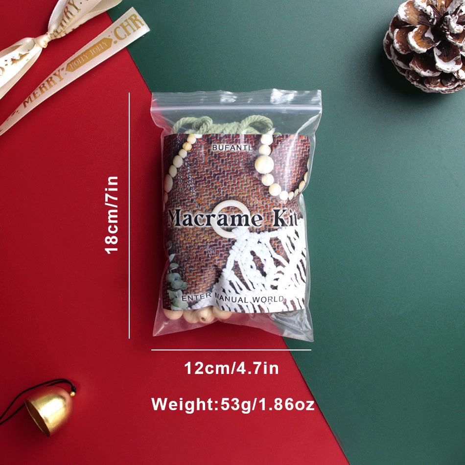 Christmas Tree Weaving Kit Macrame Kit | Tassel Trunk | Car/Home Pendant | Holiday DIY Gift | Beginner-Suitable