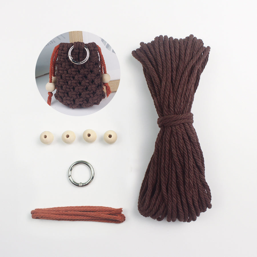 Macrame Kit Drawstring Earphone Bag Weaving Kit | Bohemian Style | Hangable on Big Bags | Beginner-Friendly