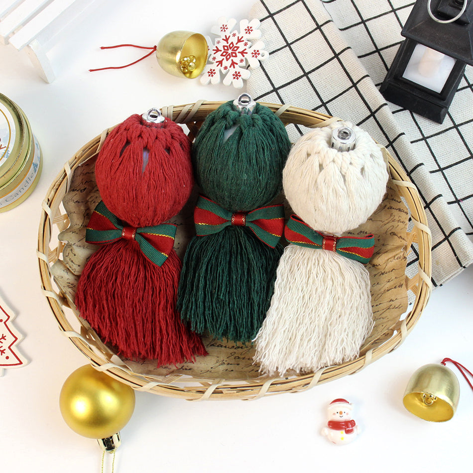 Christmas Tassel Decor Ball Weaving Kit Macrame Kit | Car/Home Use | Holiday DIY Gift | Beginner-Suitable| Multi-Scene Decor