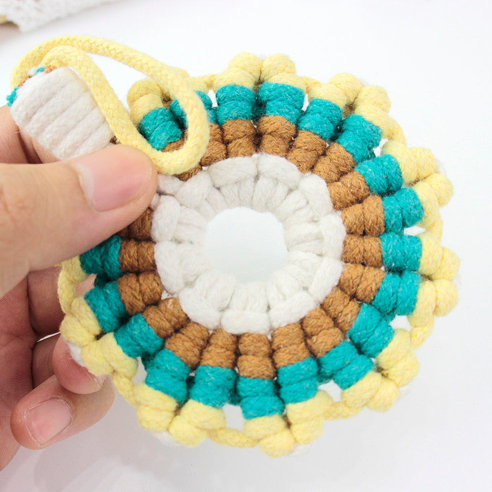 Sunflower Coaster Weaving Kit Macrame Kit | Hangable Decoration | Fits Most Cups | Heat Pad | Beginner-Friendly| Heat-Resistant Table Guard