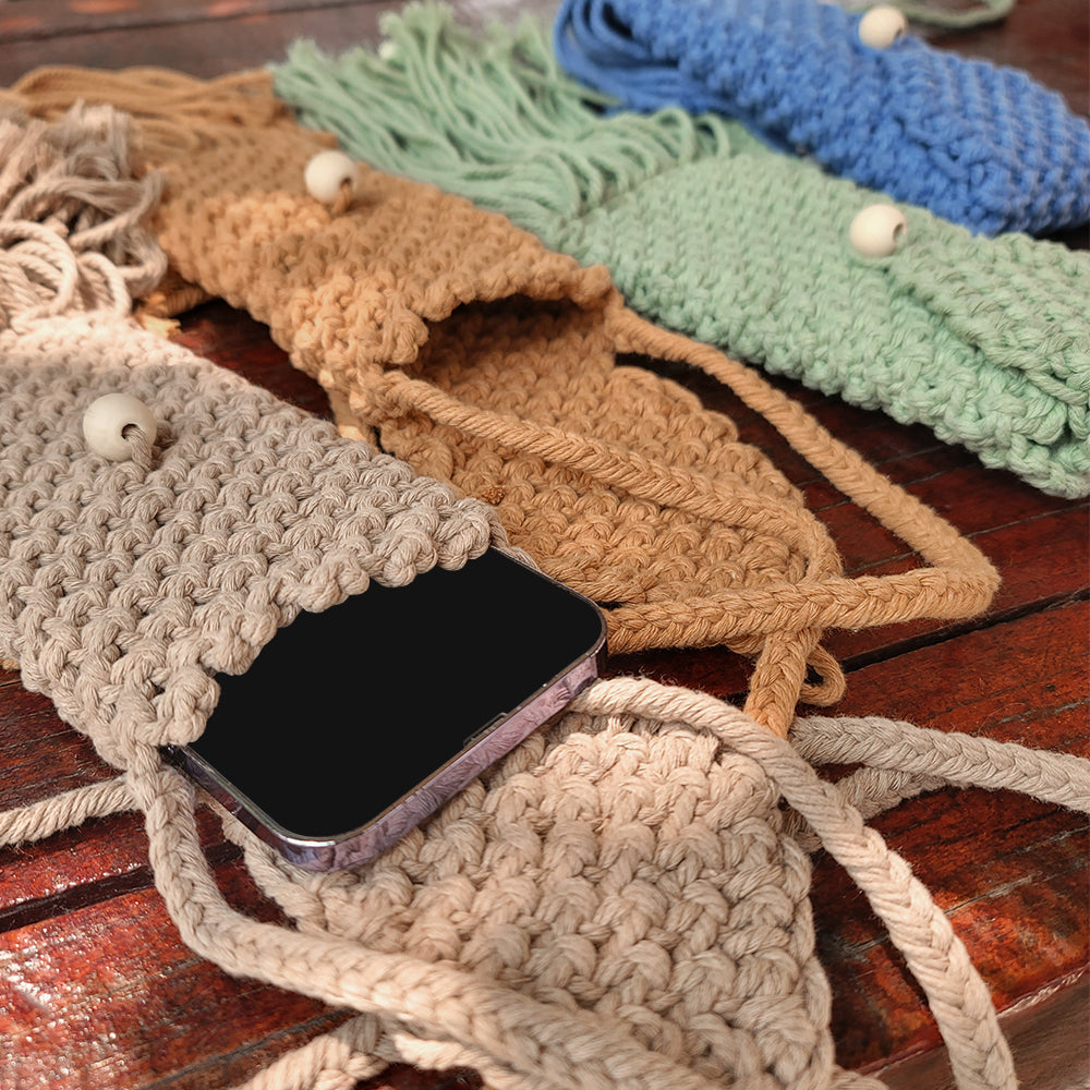 Tassel Phone Bag Weaving Kit Macrame Kit | Strong Enclosure | Slim Woven Strap | DIY Gift| Beginner-Friendly