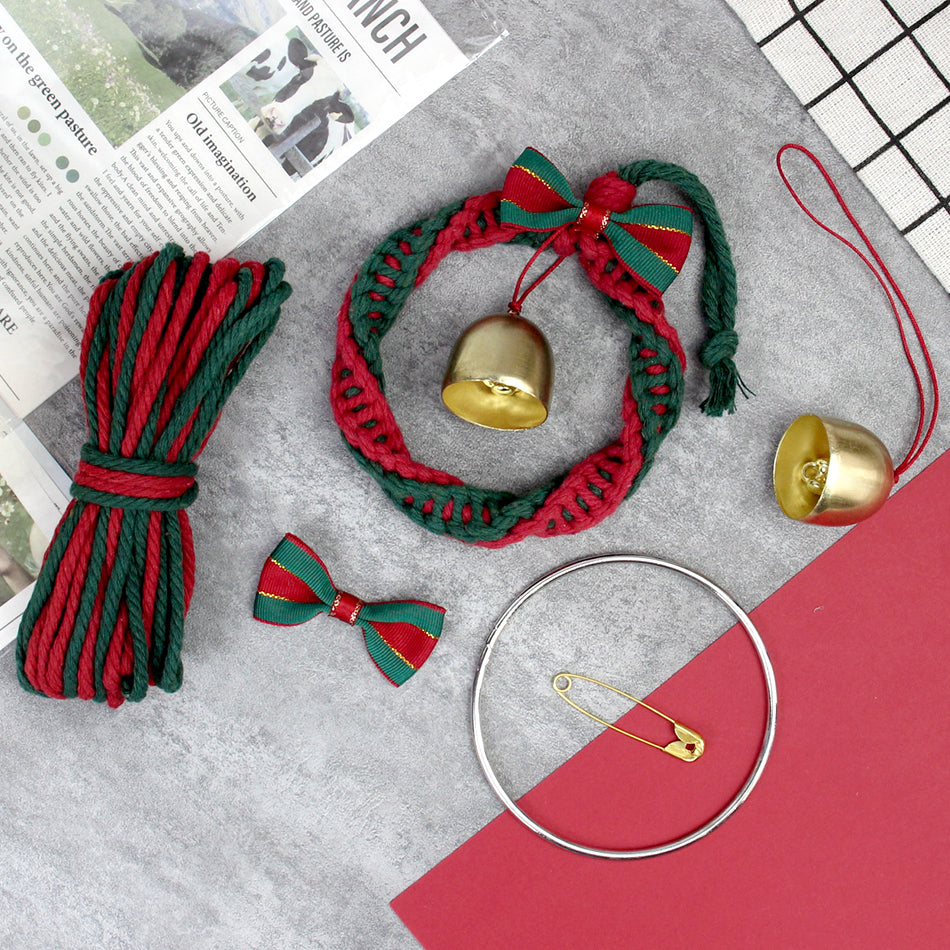 Mini Christmas Wreath Weaving Kit Macrame Kit | Car/Home Use | Holiday DIY Gift | Beginner-Suitable | Multi-Scene Decor