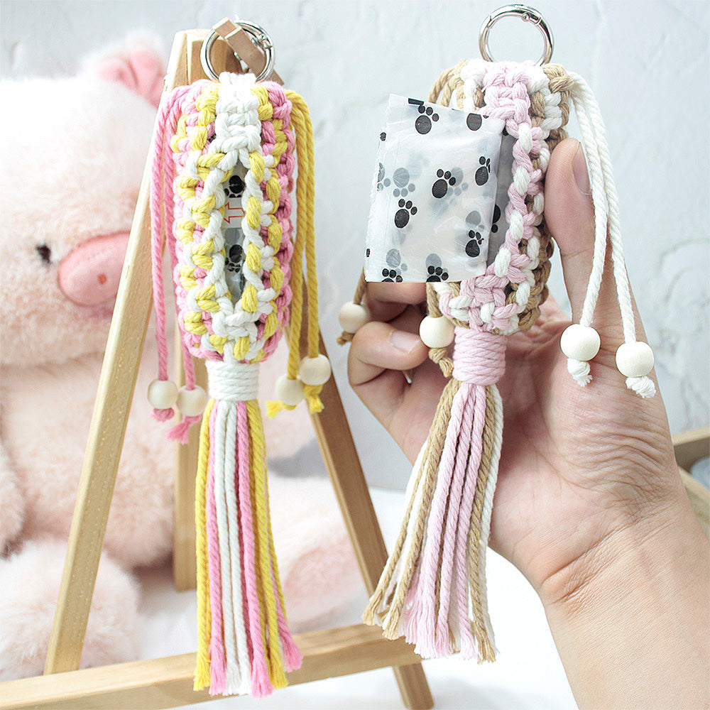 Pet Storage Bag Weaving Kit Macrame Kit | Poop Bag Holder | Compact & Convenient | Handmade Gift | Beginner-Suitable