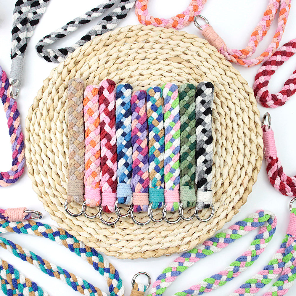 Macrame Kit 4-Strand Braid Keychain Combo Kit | Anti-Lost String/Bag Strap | English Tutorial | Beginner-Friendly | Handmade Gift