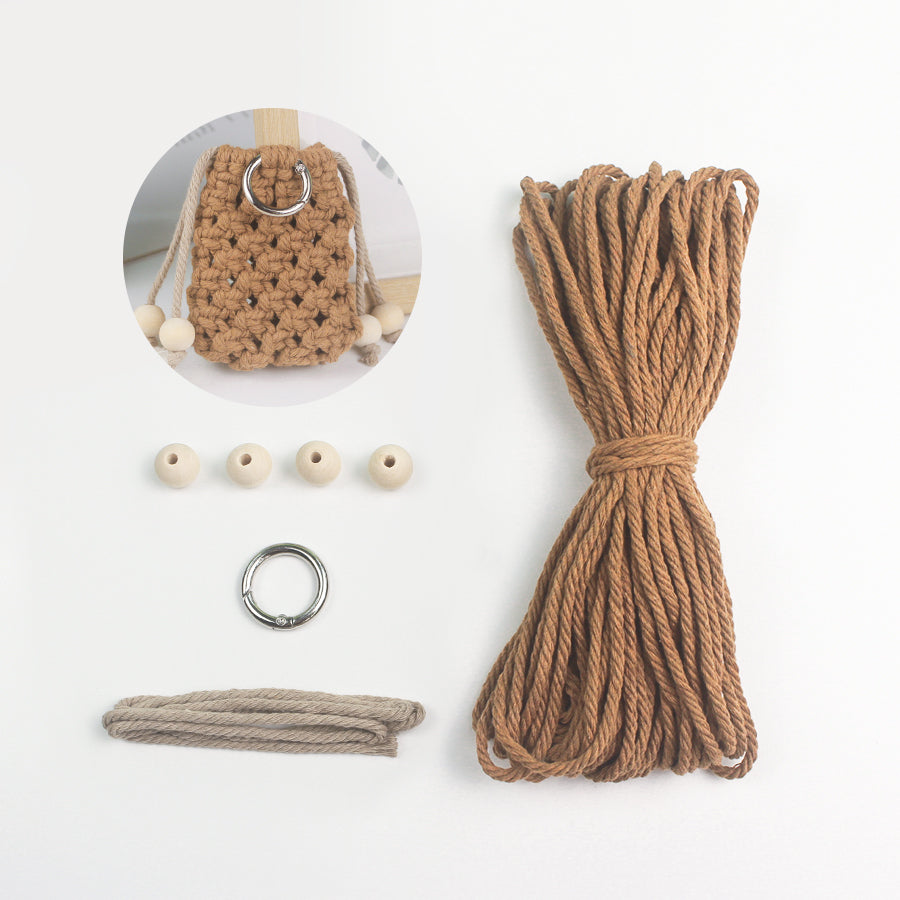 Macrame Kit Drawstring Earphone Bag Weaving Kit | Bohemian Style | Hangable on Big Bags | Beginner-Friendly