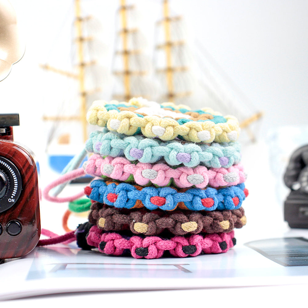 Sunflower Coaster Weaving Kit Macrame Kit | Hangable Decoration | Fits Most Cups | Heat Pad | Beginner-Friendly| Heat-Resistant Table Guard