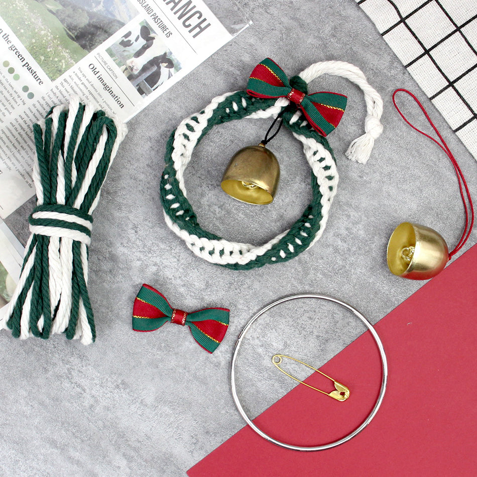 Mini Christmas Wreath Weaving Kit Macrame Kit | Car/Home Use | Holiday DIY Gift | Beginner-Suitable | Multi-Scene Decor