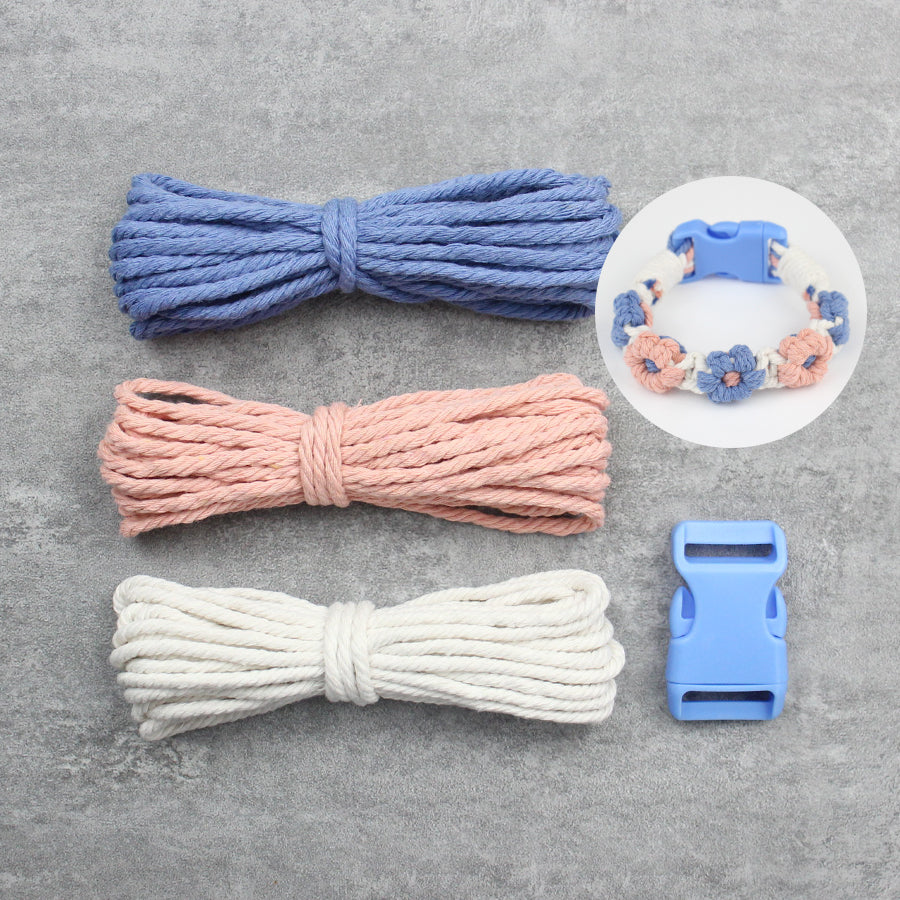 Macrame Kit Daisy Flower Pet Collar Weaving Kit | 3-Color Comfort Match | Adjustable Length | Pet Accessory | Beginner-Friendly