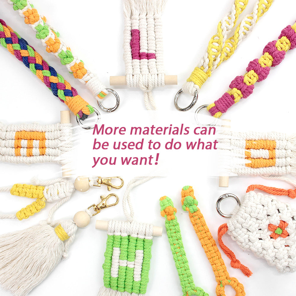 Mixed Weaving Kit Macrame Kit | Keychain/Decor Items | Premium Gift Box | Beginner-Friendly| 11 English Tutorials | Handmade Gift