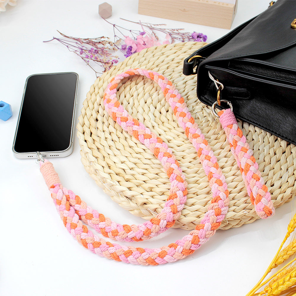Macrame Kit 4-Strand Braid Keychain Combo Kit | Anti-Lost String/Bag Strap | English Tutorial | Beginner-Friendly | Handmade Gift