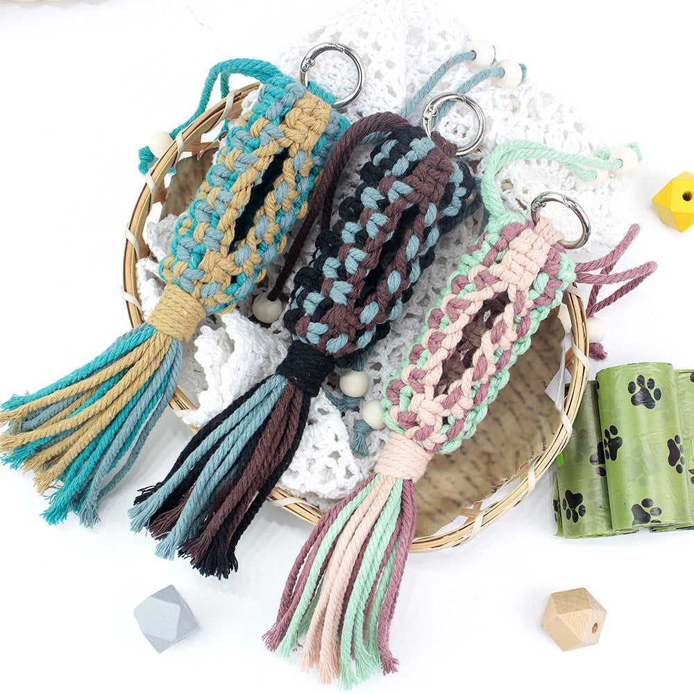 Pet Storage Bag Weaving Kit Macrame Kit | Poop Bag Holder | Compact & Convenient | Handmade Gift | Beginner-Suitable