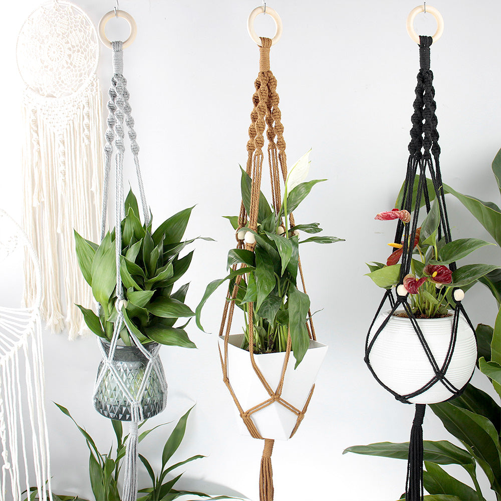 Long Tassel Plant Hanger Weaving Kit Macrame Kit | Plant Net Pocket | Hanging Storage | Handmade Gift | Beginner-Suitable