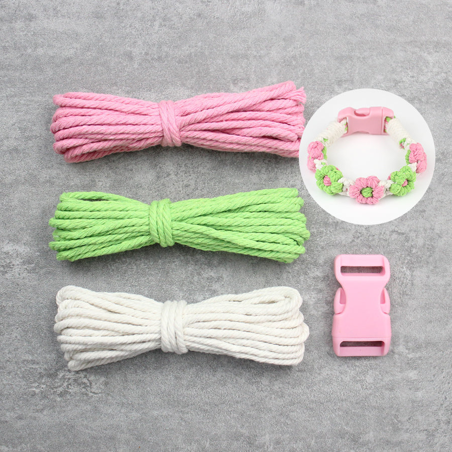 Macrame Kit Daisy Flower Pet Collar Weaving Kit | 3-Color Comfort Match | Adjustable Length | Pet Accessory | Beginner-Friendly