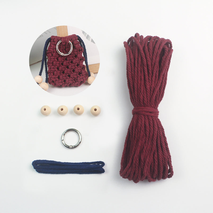 Macrame Kit Drawstring Earphone Bag Weaving Kit | Bohemian Style | Hangable on Big Bags | Beginner-Friendly