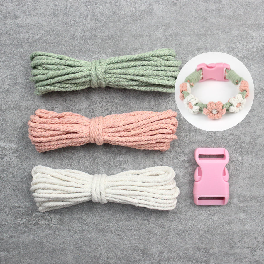 Macrame Kit Daisy Flower Pet Collar Weaving Kit | 3-Color Comfort Match | Adjustable Length | Pet Accessory | Beginner-Friendly