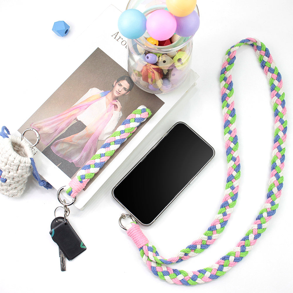 Macrame Kit 4-Strand Braid Keychain Combo Kit | Anti-Lost String/Bag Strap | English Tutorial | Beginner-Friendly | Handmade Gift