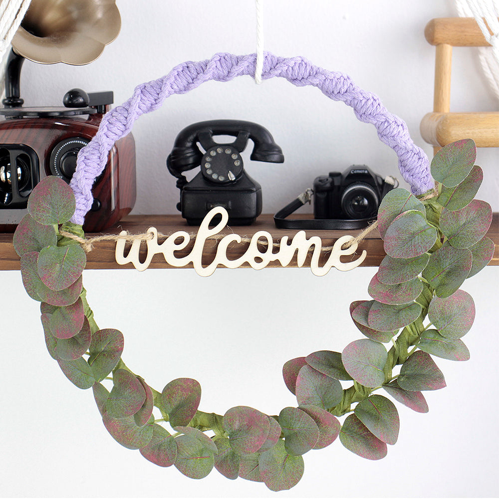 Macrame Kit Leaf Wreath Weaving Kit | 4-Color Option | Natural Wreath | Wall Decor | Beginner Weaving | Handmade Gift