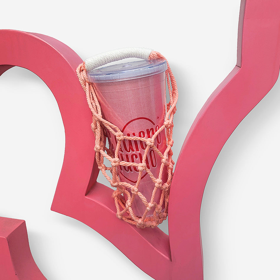 Hollow Cup Sleeve Weaving Kit Macrame Kit | 2-Color Weaving | Multi-Cup Fit | Anti-Chafing | DIY Gift| Beginner-Friendly