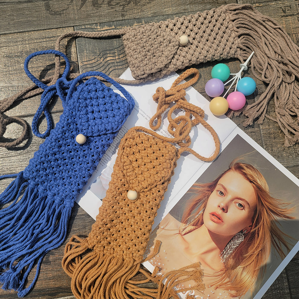 Tassel Phone Bag Weaving Kit Macrame Kit | Strong Enclosure | Slim Woven Strap | DIY Gift| Beginner-Friendly
