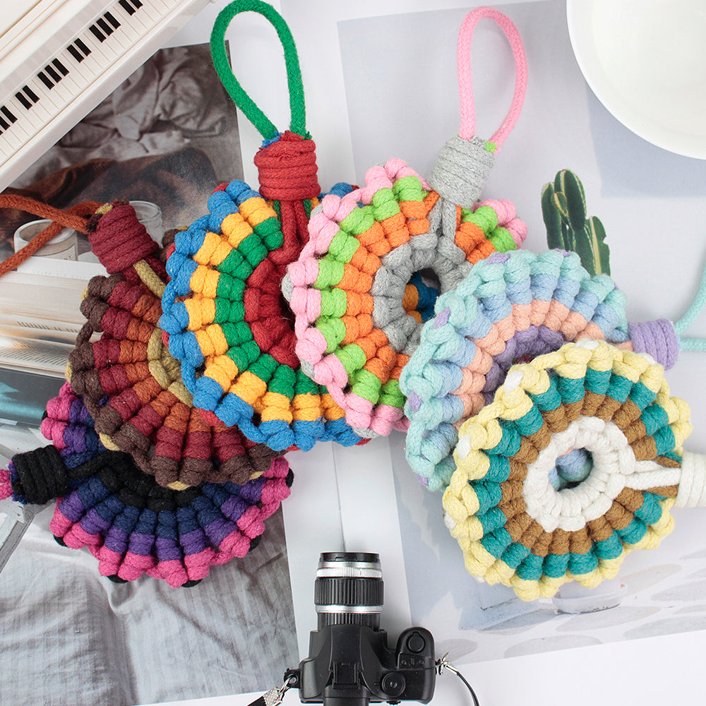Sunflower Coaster Weaving Kit Macrame Kit | Hangable Decoration | Fits Most Cups | Heat Pad | Beginner-Friendly| Heat-Resistant Table Guard