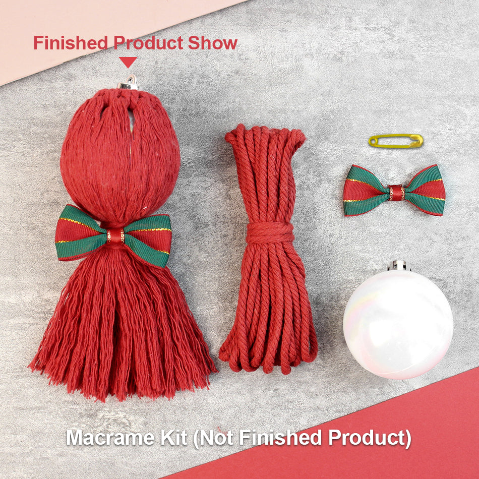 Christmas Tassel Decor Ball Weaving Kit Macrame Kit | Car/Home Use | Holiday DIY Gift | Beginner-Suitable| Multi-Scene Decor