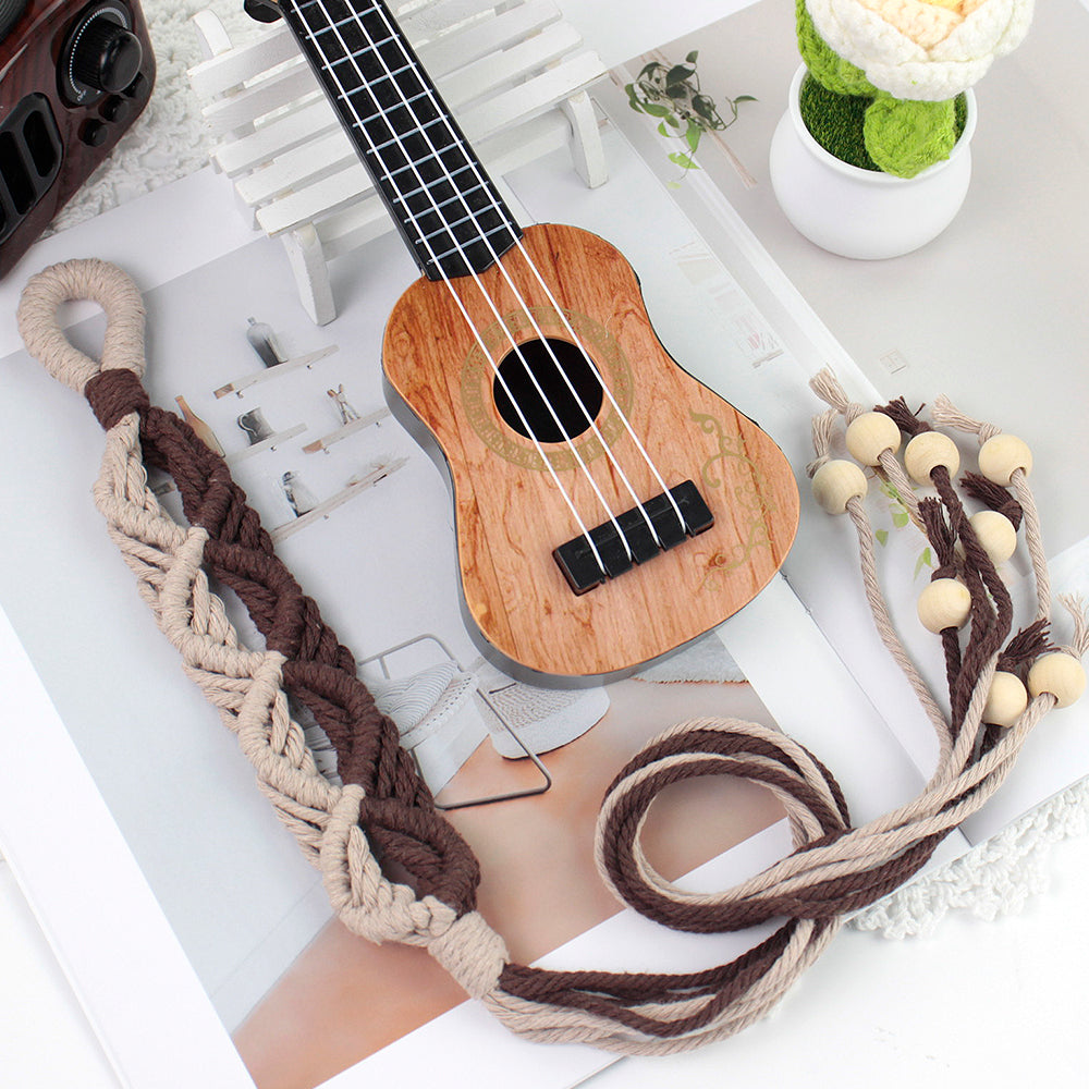 Macrame Kit Beaded Curtain Tieback Weaving Kit | Contrast Color Design | Wooden Bead Curtain Tieback | Curtain Organizer | Beginner Weaving