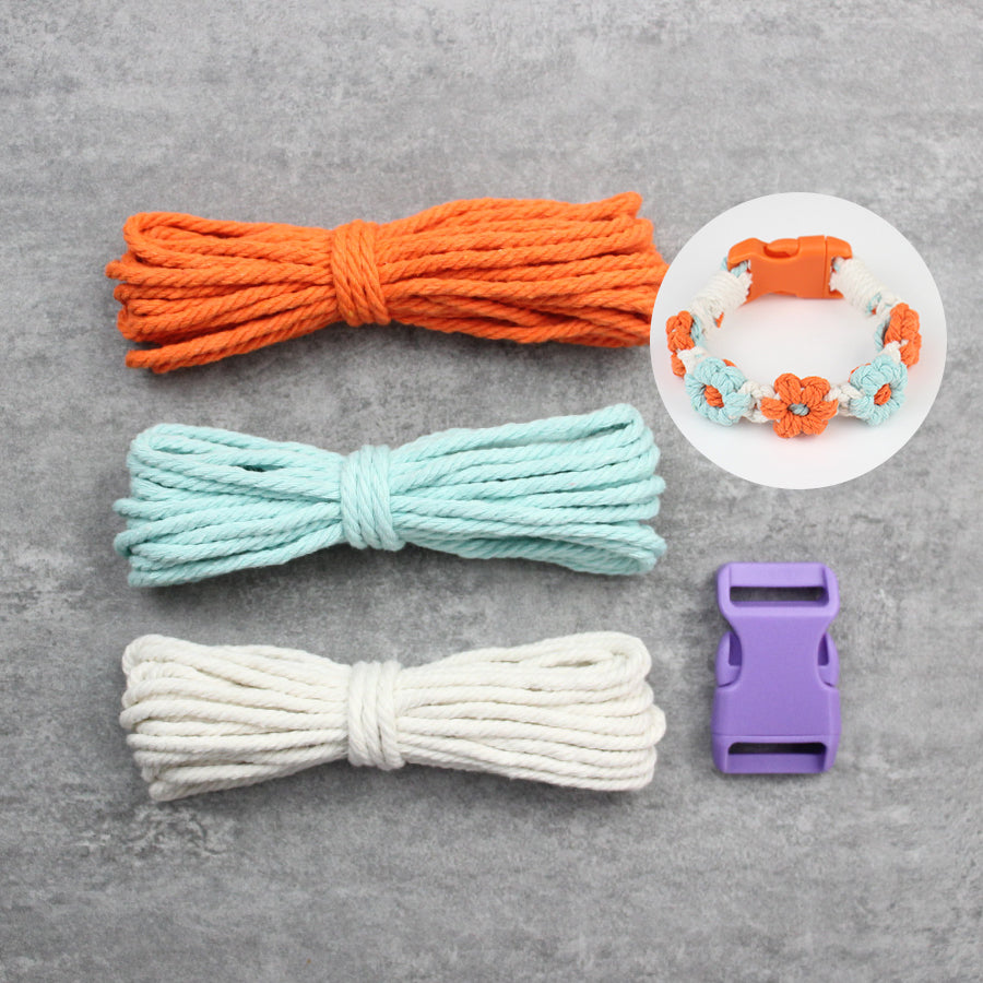 Macrame Kit Daisy Flower Pet Collar Weaving Kit | 3-Color Comfort Match | Adjustable Length | Pet Accessory | Beginner-Friendly
