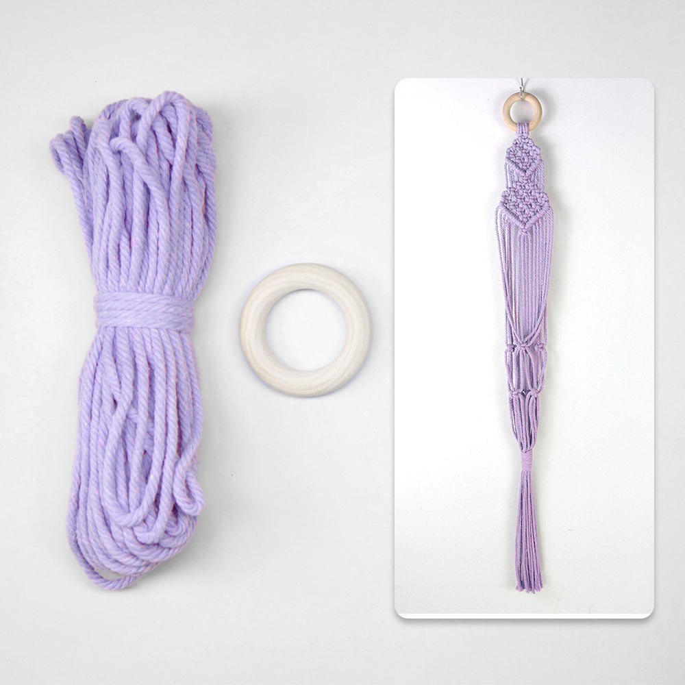 Macrame Kit Long Tassel Small Plant Hanger Weaving Kit | For Small-Medium Pots | Hanging Design | Space-Saving | Beginner-Friendly