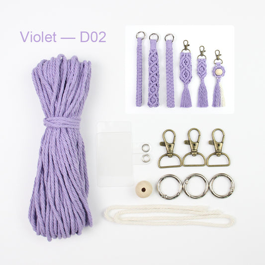 6-Piece Keychain Macrame DIY Kit - Handmade Weaving Supplies with English Tutorial | Craft Set for Multiple Keychains