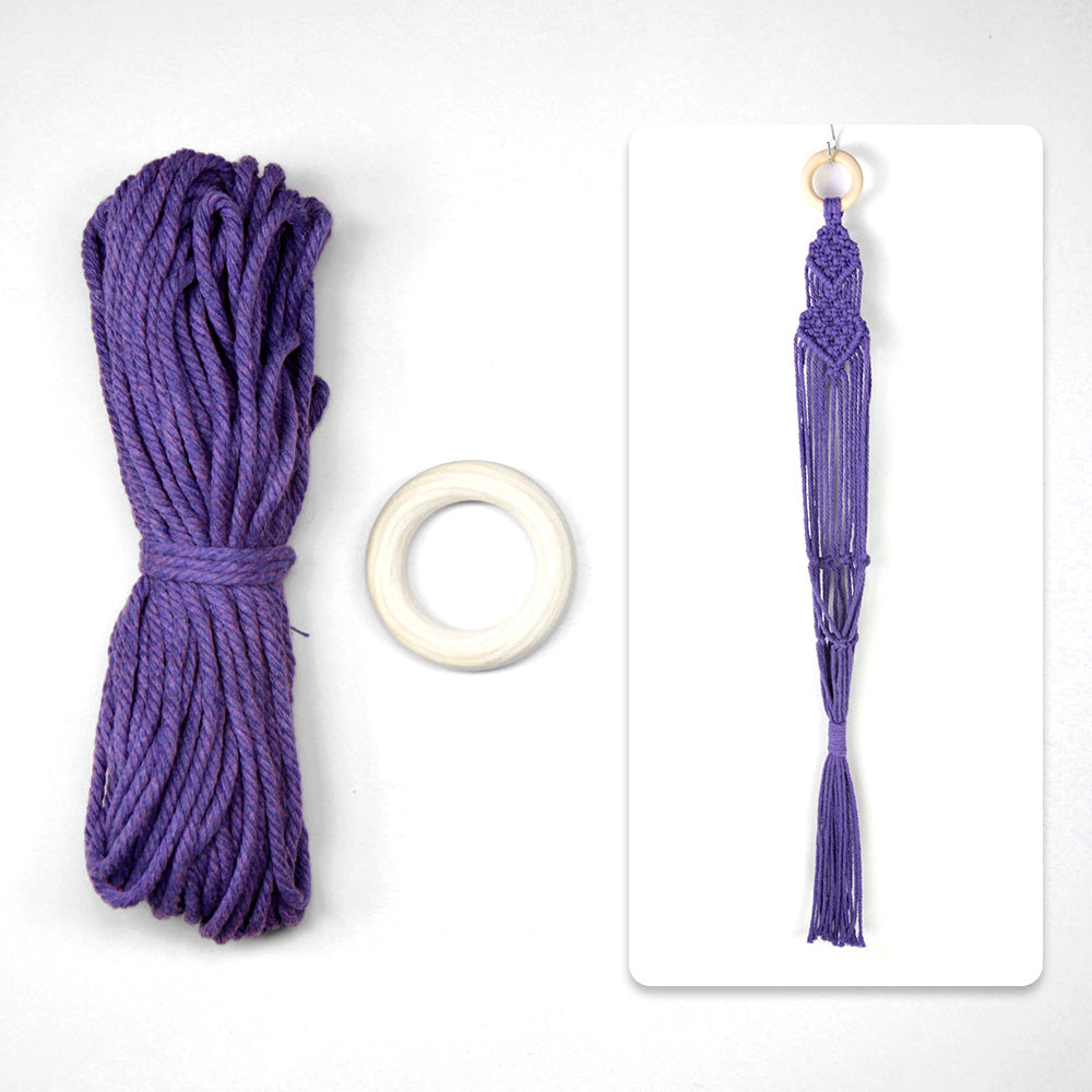 Macrame Kit Long Tassel Small Plant Hanger Weaving Kit | For Small-Medium Pots | Hanging Design | Space-Saving | Beginner-Friendly