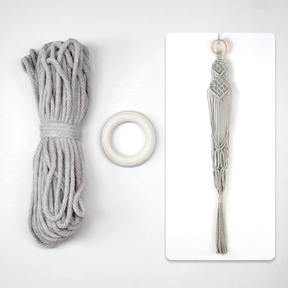 Macrame Kit Long Tassel Small Plant Hanger Weaving Kit | For Small-Medium Pots | Hanging Design | Space-Saving | Beginner-Friendly