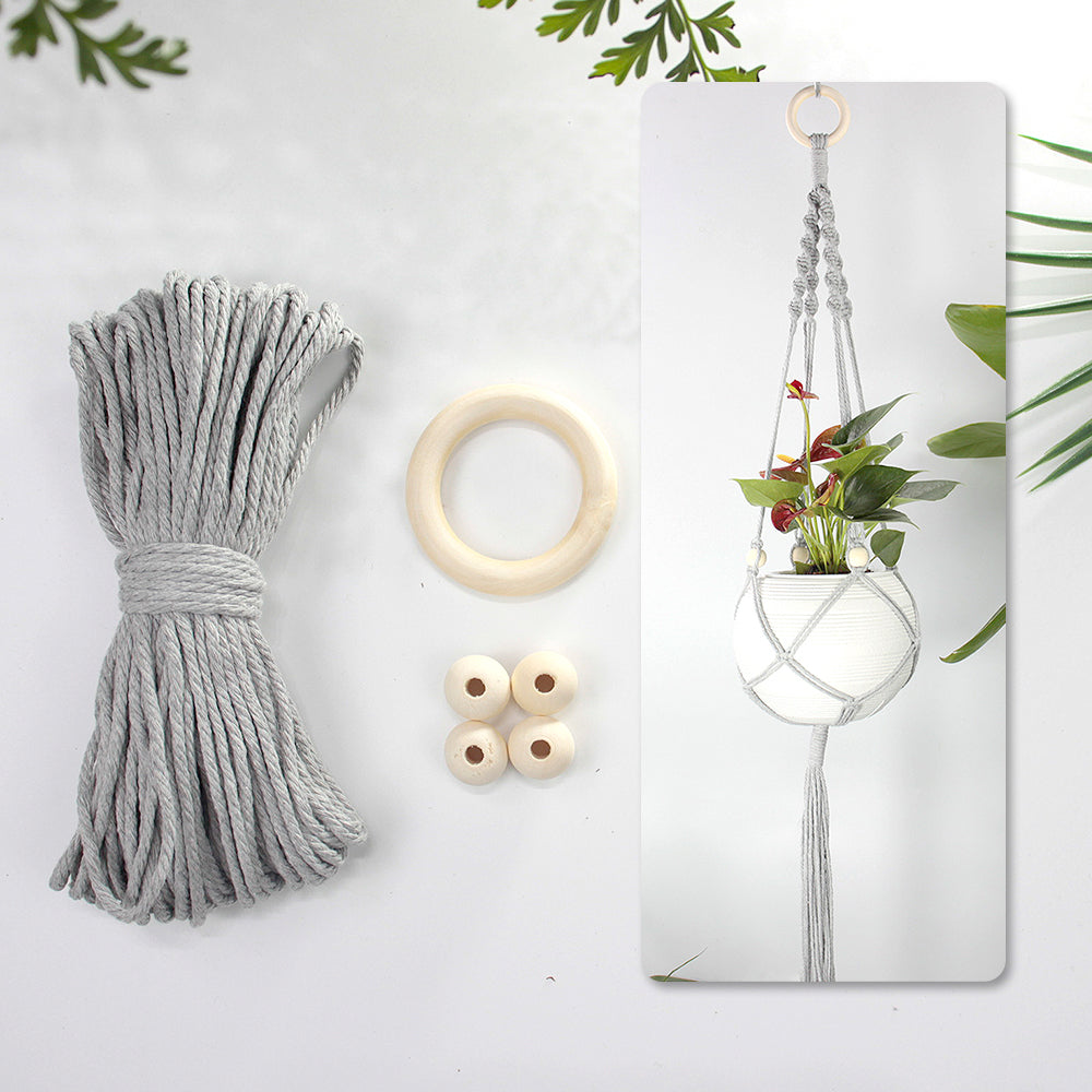Long Tassel Plant Hanger Weaving Kit Macrame Kit | Plant Net Pocket | Hanging Storage | Handmade Gift | Beginner-Suitable