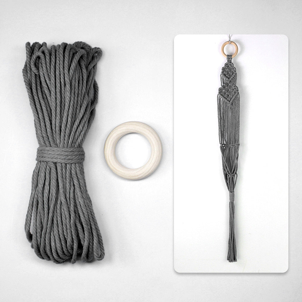 Macrame Kit Long Tassel Small Plant Hanger Weaving Kit | For Small-Medium Pots | Hanging Design | Space-Saving | Beginner-Friendly