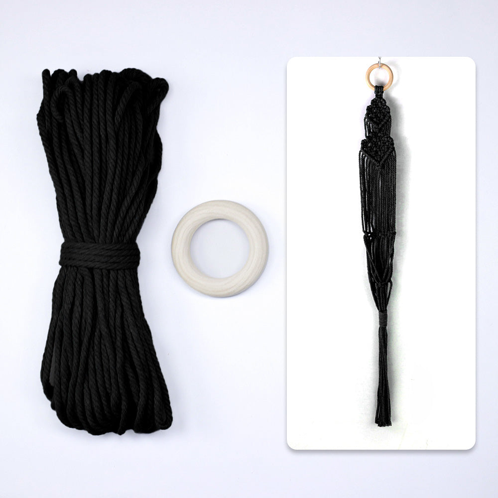 Macrame Kit Long Tassel Small Plant Hanger Weaving Kit | For Small-Medium Pots | Hanging Design | Space-Saving | Beginner-Friendly