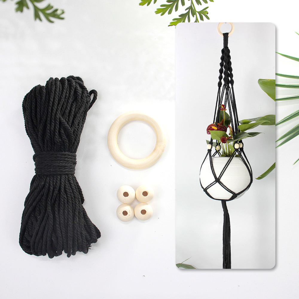 Long Tassel Plant Hanger Weaving Kit Macrame Kit | Plant Net Pocket | Hanging Storage | Handmade Gift | Beginner-Suitable