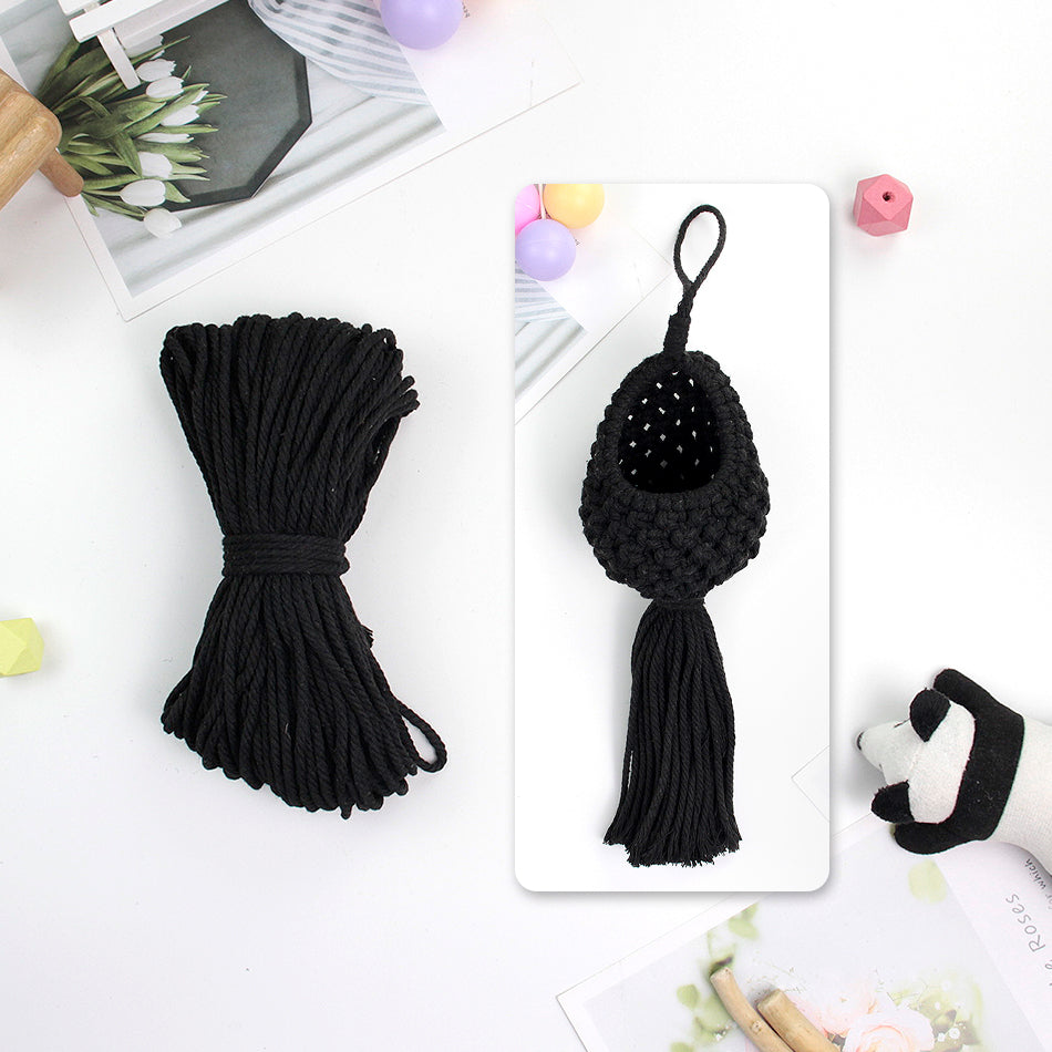 Mini Eggshell-Shaped Macrame Kit for Beginners - DIY Woven Hanging Basket, Home Decor Plant Hammock, Storage Basket,Mini Hanging Storage Basket, Home Plant Corner Decor
