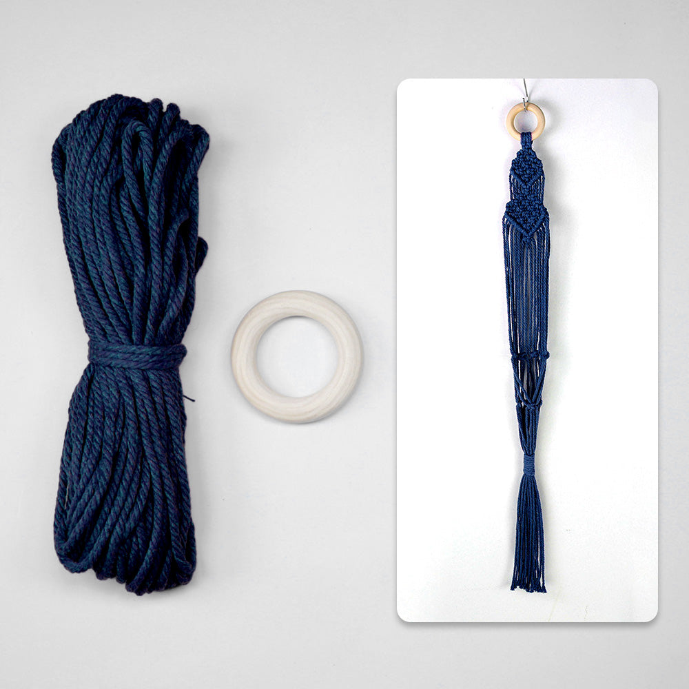Macrame Kit Long Tassel Small Plant Hanger Weaving Kit | For Small-Medium Pots | Hanging Design | Space-Saving | Beginner-Friendly