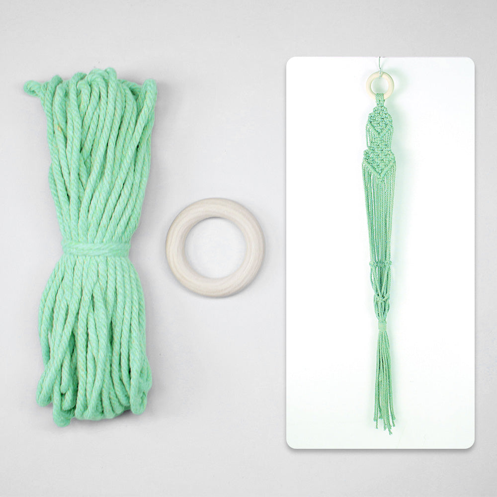 Macrame Kit Long Tassel Small Plant Hanger Weaving Kit | For Small-Medium Pots | Hanging Design | Space-Saving | Beginner-Friendly