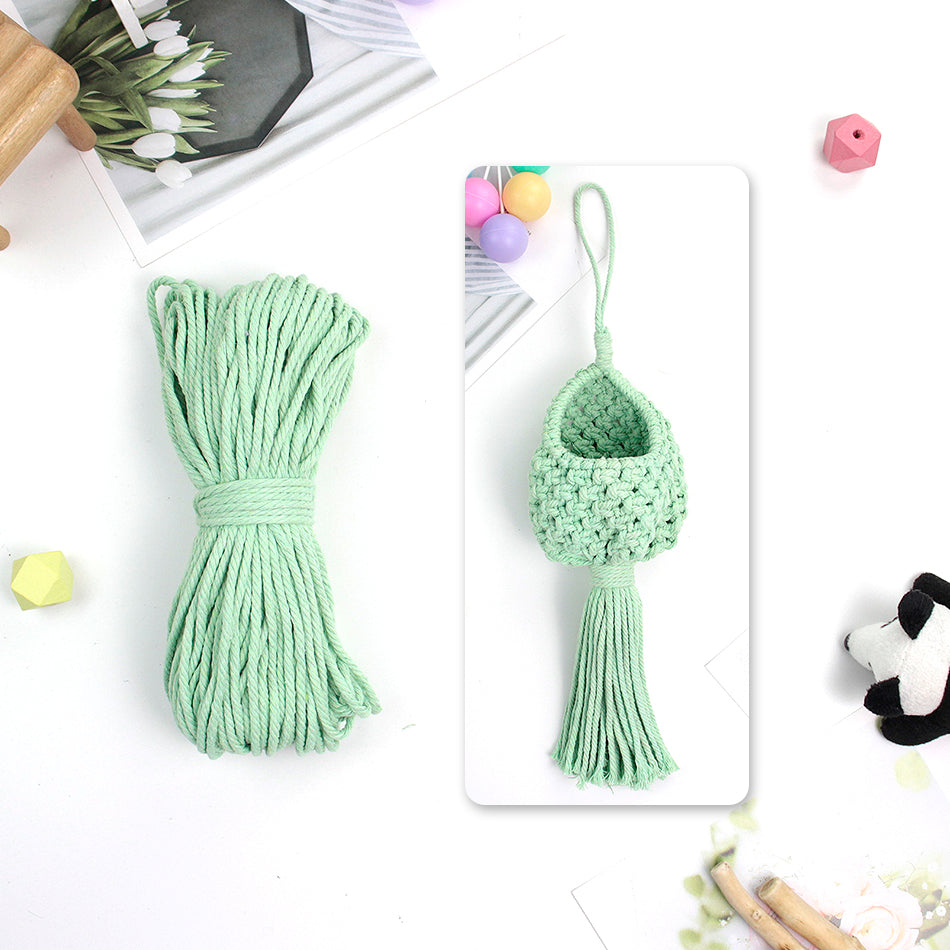 Mini Eggshell-Shaped Macrame Kit for Beginners - DIY Woven Hanging Basket, Home Decor Plant Hammock, Storage Basket,Mini Hanging Storage Basket, Home Plant Corner Decor