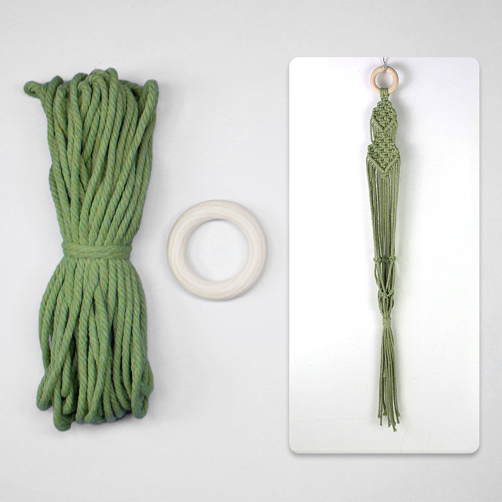 Macrame Kit Long Tassel Small Plant Hanger Weaving Kit | For Small-Medium Pots | Hanging Design | Space-Saving | Beginner-Friendly