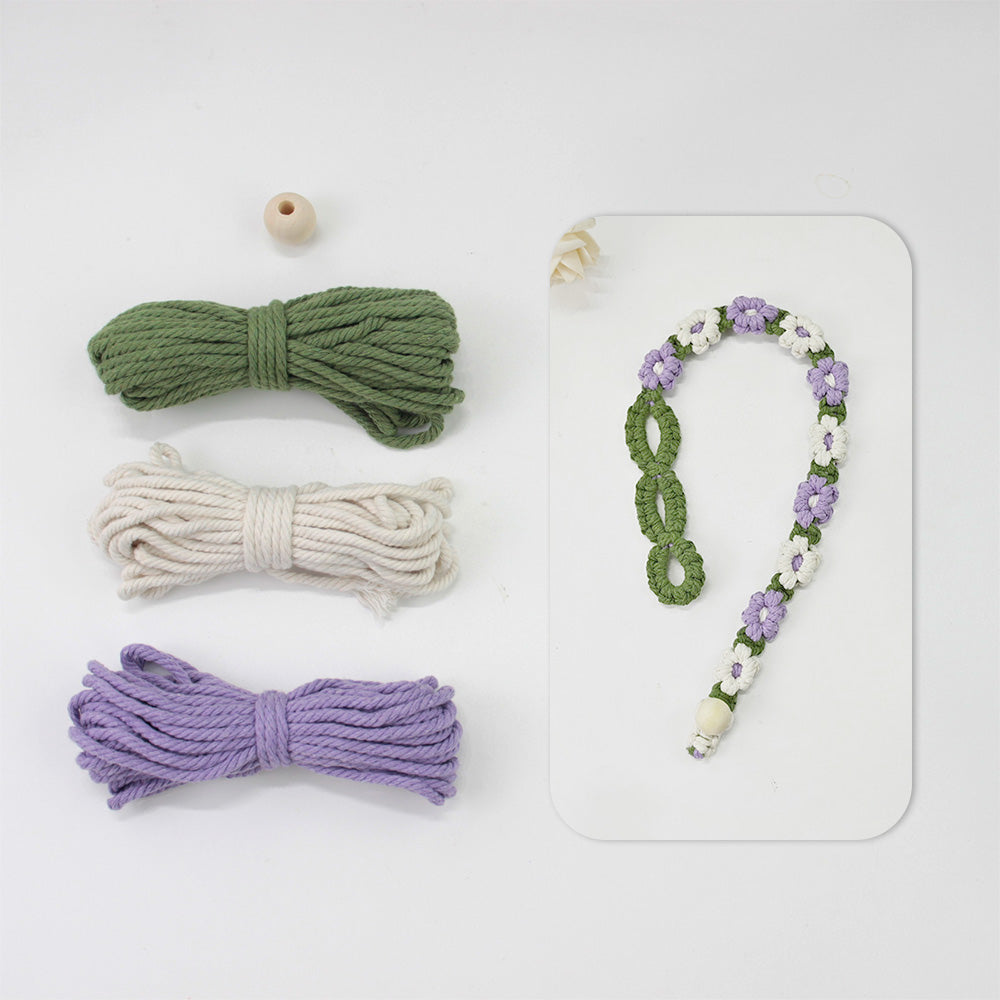 Macrame Kit Daisy Curtain Tieback Weaving Kit | Adjustable Strap | Organizing Band | Beginner Weaving | Exquisite Flower