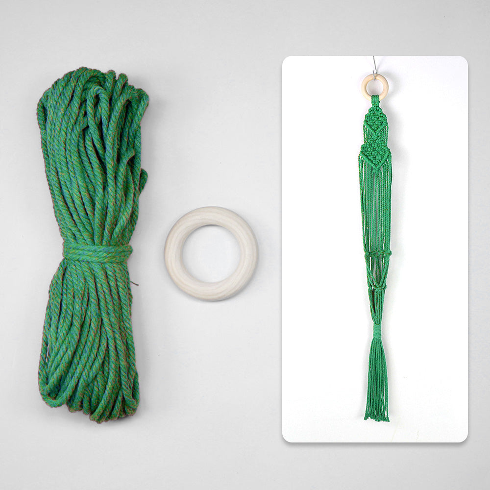 Macrame Kit Long Tassel Small Plant Hanger Weaving Kit | For Small-Medium Pots | Hanging Design | Space-Saving | Beginner-Friendly
